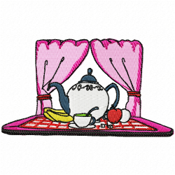 Teapots Embroidery Design 3 Teapots Embroidery Design 3